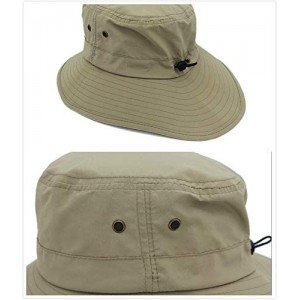 Sun Hats Outdoor Sun Hats with Wind Lanyard Bucket Hat Fishing Cap Boonie for Men/Women/Kids - Khaki 2 - C017AZLLXOE $22.59