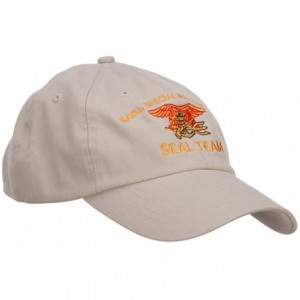 Baseball Caps Naval Warfare Seal Team Military Embroidered Low Profile Cap - Stone - CB124YM2BRL $46.61