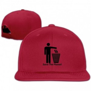 Skullies & Beanies Cap Save The Planet Funny Atheist Drawing - Red - C61887O8340 $39.24