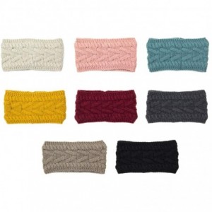 Cold Weather Headbands Women's Soft Knitted Winter Headband Head Wrap Ear Warmer (Solid Cable-Mustard) - Mustard - CW18K6EUEA...