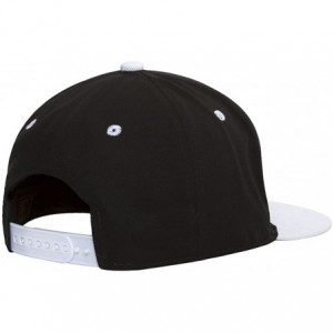 Baseball Caps Cotton Two-Tone Flat Bill Snapback - Black/White - CP184TH4ENG $10.40