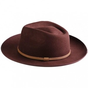 Fedoras Men Fedora Hat Wide Brim Wool Felt Panama Cowboy Hats Gatsby Dress Trilby Crushable Great - Chocolate - CY18Y35RLX7 $...