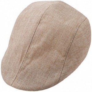 Newsboy Caps Men's Newsboy Hats Cotton Beret Cap- Casual Cabbie Flat Cap - Cream Color - CS18GI8N62X $17.11