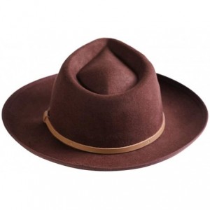 Fedoras Men Fedora Hat Wide Brim Wool Felt Panama Cowboy Hats Gatsby Dress Trilby Crushable Great - Chocolate - CY18Y35RLX7 $...