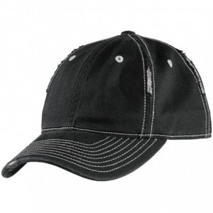 Baseball Caps Men's Rip and Distressed Cap - Black/Chrome - CU11QDS3RFF $21.58