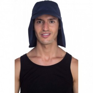 Sun Hats Fishing Sun Cap UV Protection - Ear Neck Flap Hat - Navy - CS182DA48M0 $14.43
