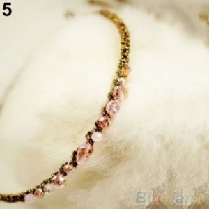 Headbands Fashion Elegant Women's Irregular Rhinestone Headband Barrette Hairpin Clip Hair Decor - Pink - CY18UT5T2W0 $15.25