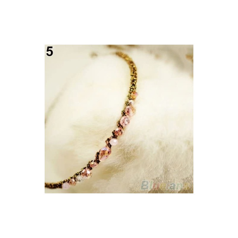 Headbands Fashion Elegant Women's Irregular Rhinestone Headband Barrette Hairpin Clip Hair Decor - Pink - CY18UT5T2W0 $5.77