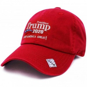 Baseball Caps Trump 2020 Keep America Great Campaign Embroidered US Hat Baseball Cotton Cap - Cotton Red - CP18GGDQ2GO $10.19
