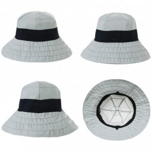 Bucket Hats Womens UPF50+ Summer Sunhat Bucket Packable Wide Brim Hats w/Chin Cord - 00046_gray - C418U79RTGM $13.91