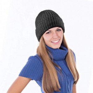 Skullies & Beanies Winter Daily Beanie Stocking Hat - Warm Polar Fleece Skull Cap for Men and Women Purple/Gray/Black - CS18I...