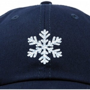 Baseball Caps ICY Snowflake Hat Womens Baseball Cap - Navy Blue - CR18ZQ4C9MQ $12.13