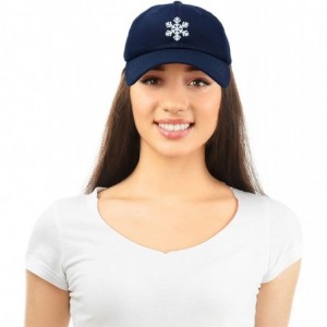 Baseball Caps ICY Snowflake Hat Womens Baseball Cap - Navy Blue - CR18ZQ4C9MQ $12.13