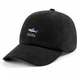 Baseball Caps Men and Women Baseball Caps Cotton Embroidered Shark Digital Logo Soft Adjustable Dad Hat - Black1 - CQ1943QZY5...