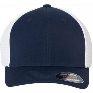 Baseball Caps Ultrafibre & Airmesh Fitted Cap w/THP No Sweat Headliner Bundle Pack - Navy/White 2-tone - CE1856UWGG4 $13.30