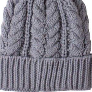 Skullies & Beanies 2PCS Mother-Baby Knit Warm Hat Winter Parent-Child Hat Crochet Beanie Ski Cap Faux Fur Pom Pom - 05 - Blue...