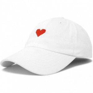 Baseball Caps Pixel Heart Hat Womens Dad Hats Cotton Caps Embroidered Valentines - White - CJ180LXLLHA $25.92