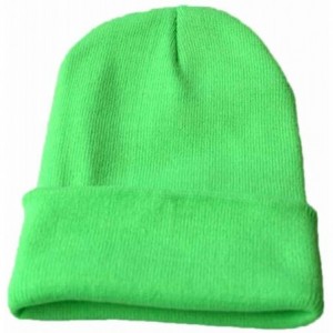 Skullies & Beanies Unisex Classic Knit Beanie Women Men Winter Leopard Hat Adult Soft & Cozy Cute Beanies Cap - Green C - CV1...