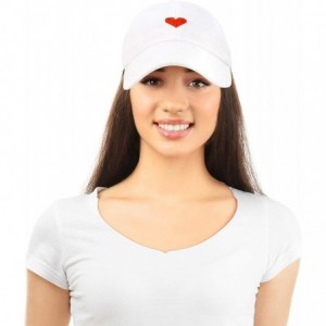 Baseball Caps Pixel Heart Hat Womens Dad Hats Cotton Caps Embroidered Valentines - White - CJ180LXLLHA $22.38