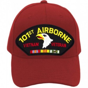 Baseball Caps 101st Airborne Division - Vietnam Veteran Hat/Ballcap Adjustable One Size Fits Most - Red - C218RSUZLND $48.00