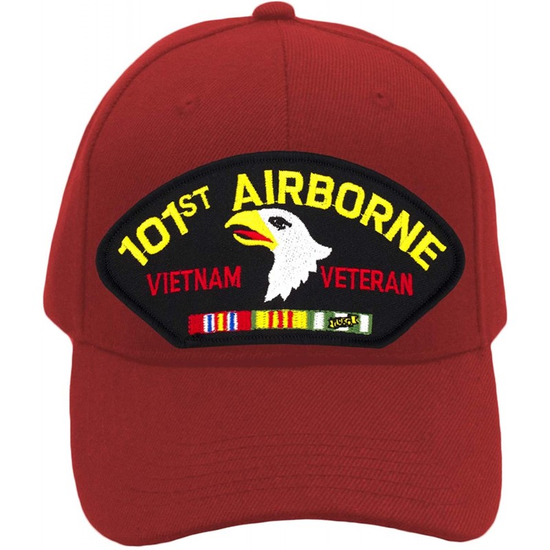 Baseball Caps 101st Airborne Division - Vietnam Veteran Hat/Ballcap Adjustable One Size Fits Most - Red - C218RSUZLND $27.67