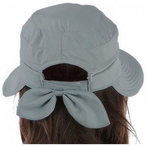 Sun Hats Womens 2in1 Wide Brim Summer Folding Anti-UV Golf Tennis Sun Visor Cap Beach Hat - Grey - C212E3YZAFT $10.73