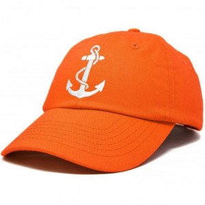 Baseball Caps Anchor Hat Sailing Baseball Cap Women Beach Gift Boating Yacht - Orange - C818WEWGOSY $14.56