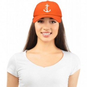 Baseball Caps Anchor Hat Sailing Baseball Cap Women Beach Gift Boating Yacht - Orange - C818WEWGOSY $14.56