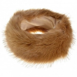 Cold Weather Headbands Womens Girls Faux Fur Cap Russian Cossack Style Ski Hat Ear Warmer Headband - Khaki - C9189XSZ8LC $11.43