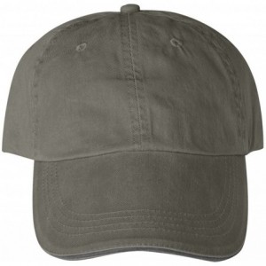 Baseball Caps Solid Low-Profile Sandwich Trim Pigment-Dyed Twill Cap (166) - Taupe - CF1128ROCO5 $17.48