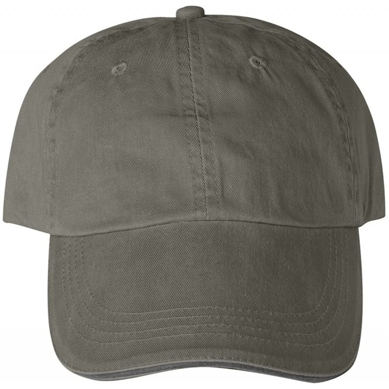 Baseball Caps Solid Low-Profile Sandwich Trim Pigment-Dyed Twill Cap (166) - Taupe - CF1128ROCO5 $10.26