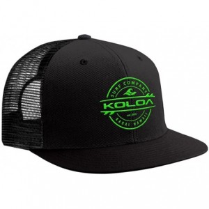 Baseball Caps Mesh Back Trucker Hats - Black With Green Embroidered Logo - C512JBOZ2CX $35.29