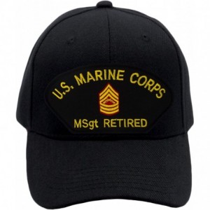 Baseball Caps USMC Master Sergeant Retired Hat/Ballcap (Black) Adjustable One Size Fits Most - Black - C518OG794R8 $50.42