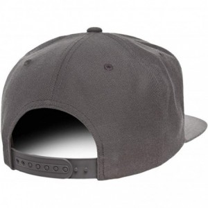 Baseball Caps Yupoong Premium Classic Snapback Hat - Flat Brim- Adjustable Ballcap w/Hat Liner - Dark Grey - C218GZ2GXXC $14.22