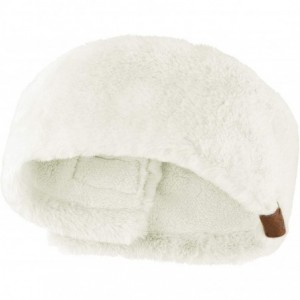 Cold Weather Headbands Women's Soft Faux Fur Feel Sherpa Lined Ear Warmer Headband Headwrap - Ivory - C118IT4G460 $24.02