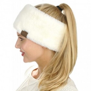 Cold Weather Headbands Women's Soft Faux Fur Feel Sherpa Lined Ear Warmer Headband Headwrap - Ivory - C118IT4G460 $25.97