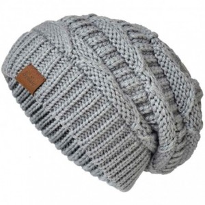 Skullies & Beanies Knit Beanie Hat for Women Oversize Chunky Winter Slouchy Beanie Hats Ski Cap - Grey - CZ18ADSDR5H $19.56