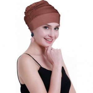 Skullies & Beanies Bamboo Chemo Turbans for Women Cancer Hairloss hat - Cotton Lightweight Headwear Sealed Packaging - CV18XD...