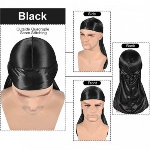 Skullies & Beanies 3PCS Silky Durags Pack for Men Waves- Satin Doo Rag- Award 1 Wave Cap - A-1style G-3+3 Durags & Wave Caps ...