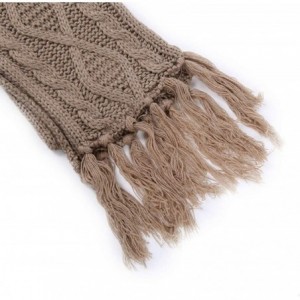 Skullies & Beanies Hat Scarf Gloves 3pcs Sets Autumn Winter Women's Hat Caps Knitted Warm Scarf - Khaki - C618L7EQ7NI $18.44
