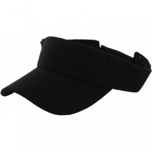 Visors Plain Men Women Sport Sun Visor One Size Adjustable Cap - Black - CW11SD3Q11Z $7.00