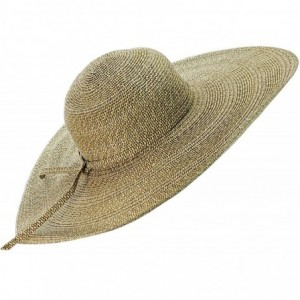 Sun Hats Women's Multicolor Weaved Large Wide Brim Floppy Sun Hat - Wheat Mix - C811AQYHOYB $13.14