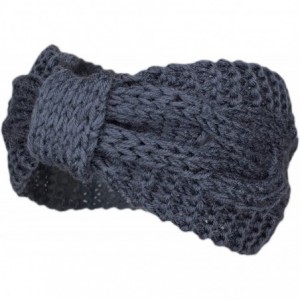 Cold Weather Headbands Warm Winter Braided Knot Headband Wrap- Chunky Knit Twist Headwrap Ear Warmer - Gray - CR18HI7Y0MN $22.45