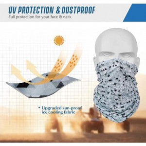 Balaclavas UV Face Mask- Bandana Neck Gaiter Balaclava Summer Cooling Breathable for Cycling Fishing Outdoors - White+grey - ...