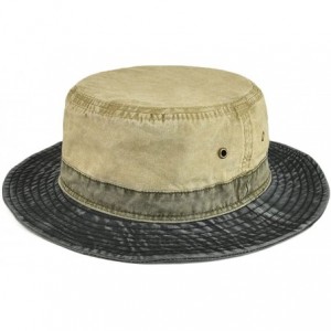 Newsboy Caps Men Washed Cotton Panama Bucket Hat Packable Summer Travel Fishing Boonie Cap - Black - C6186L90WGD $12.83