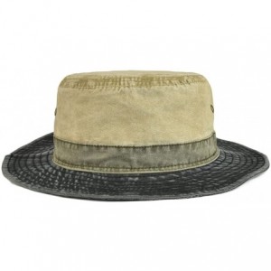 Newsboy Caps Men Washed Cotton Panama Bucket Hat Packable Summer Travel Fishing Boonie Cap - Black - C6186L90WGD $12.83