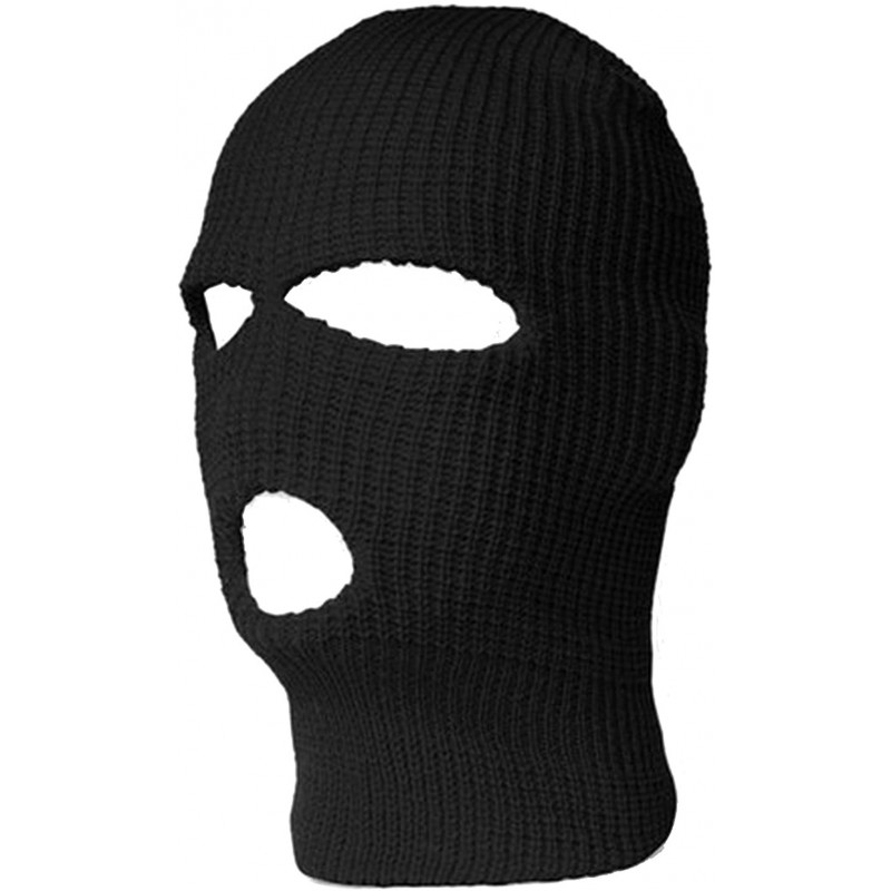 Balaclavas Face Ski Mask Headwear Balaclava 3 Hole - Black - C312MB2YTF3 $23.36