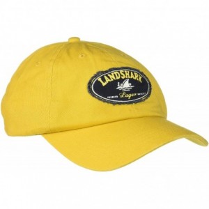 Baseball Caps Men's Landshark Hat - Mustard - C7121X6OFBL $41.67