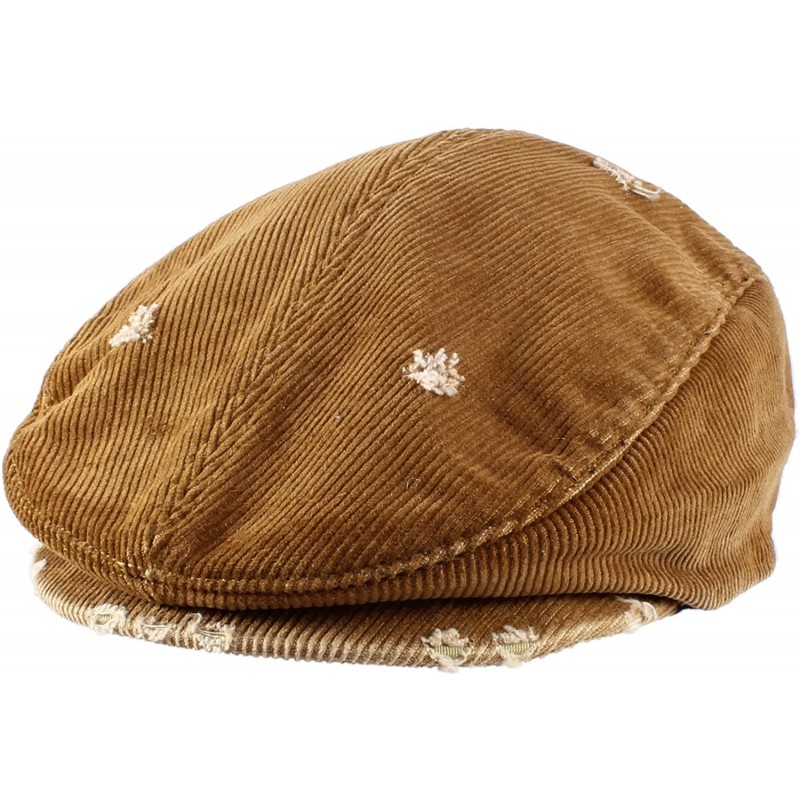Newsboy Caps Men's Women's Unisex 100% Cotton Vintage Corduroy Newsboy Cap Gatsby Hat - Tan - CT11LLY725H $7.77