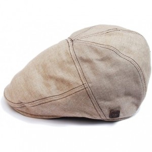 Newsboy Caps Mens Fitted Ivy Cabbie Cotton Cap - Natural - C311XUBYLOT $50.81